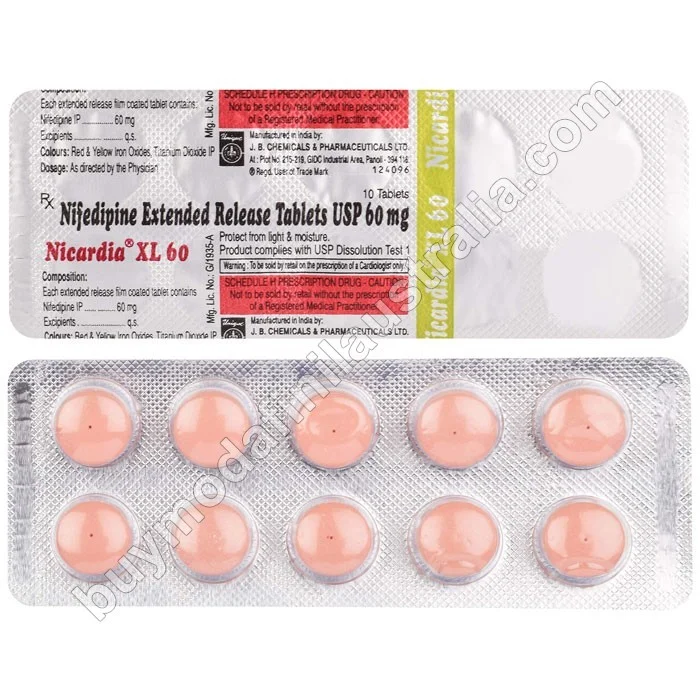 Nifedipine Extended Release 60 Mg Australia